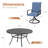 6-Person Patio Dining Set with 53" Round Metal Dining Table and 6 Padded Swivel PVC-coated polyester Chairs-1266267537