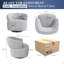 Fauteuil demi-tonneau, fauteuil de lecture rembourré, fauteuil d'appoint avec base à 360 degrés
