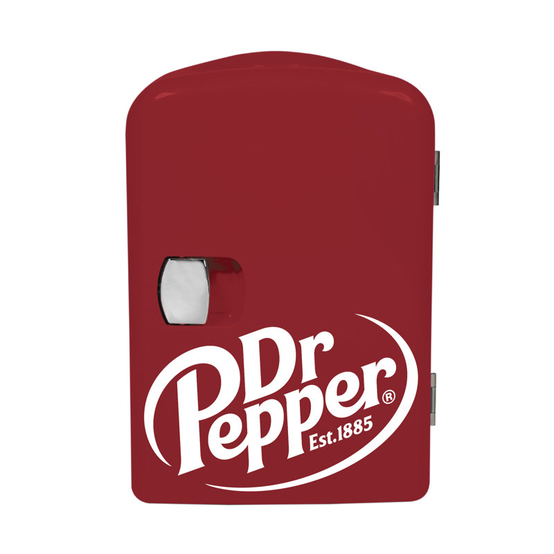 Mini réfrigérateur-réfrigérateur Dr Pepper 4L, peut contenir jusqu'à 6 canettes, réfrigérateur portable pour voiture, bureau, chambre à coucher, dortoir, marron