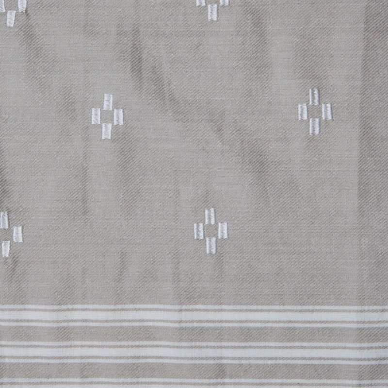 Cotton Stripe Embroidered Tea Towel Kitchen Towel, Gray