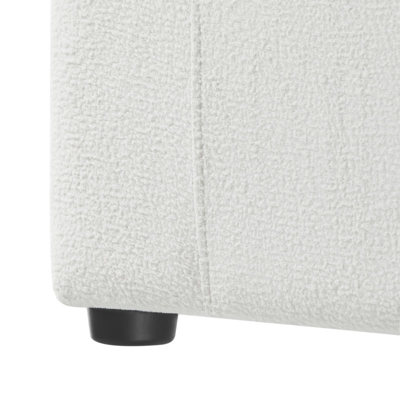 Chauncy Corner Wedge Chair - Ivory, Ivory Polyester