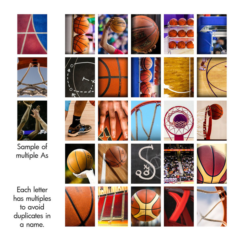 Basketball Name Art by - Picture Frame Photograph on Canvas, Yes
