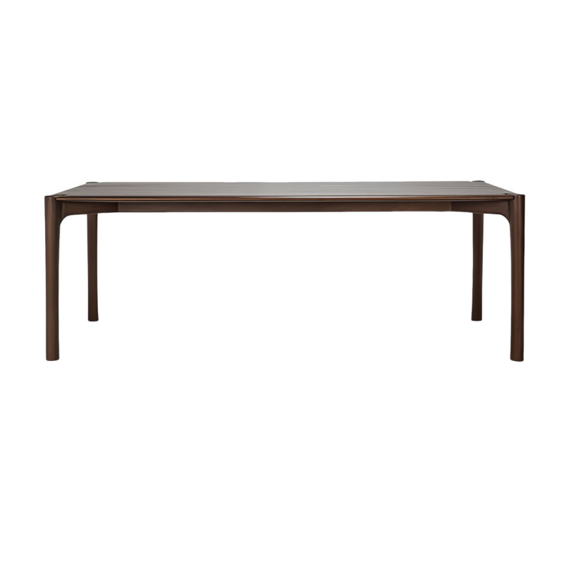 Modern simple family dining table Walnut Rectangular Solid Wood Top with Solid Wood Base Dining Table
