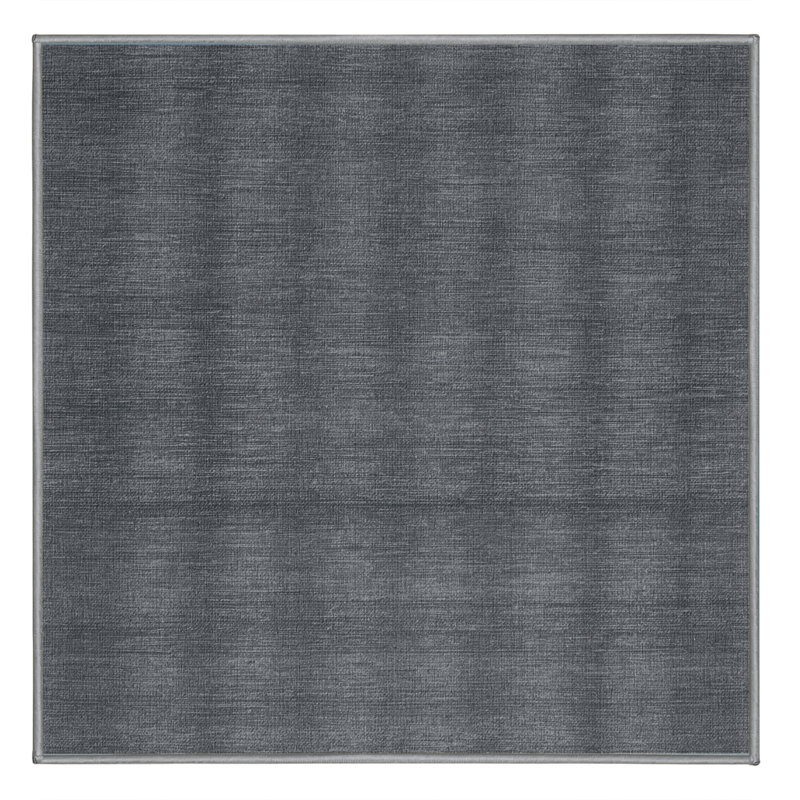 Machine Washable Solid Gray Area Rug, Square 4'