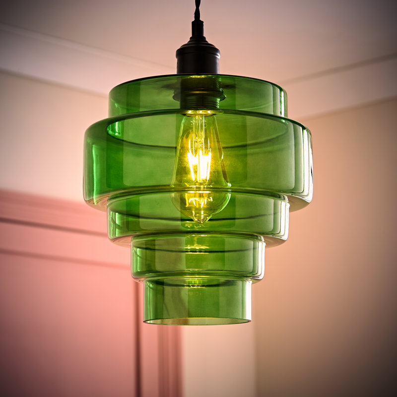 24.5cm H Glass Novelty Pendant Shade ( Slip-On ), Green