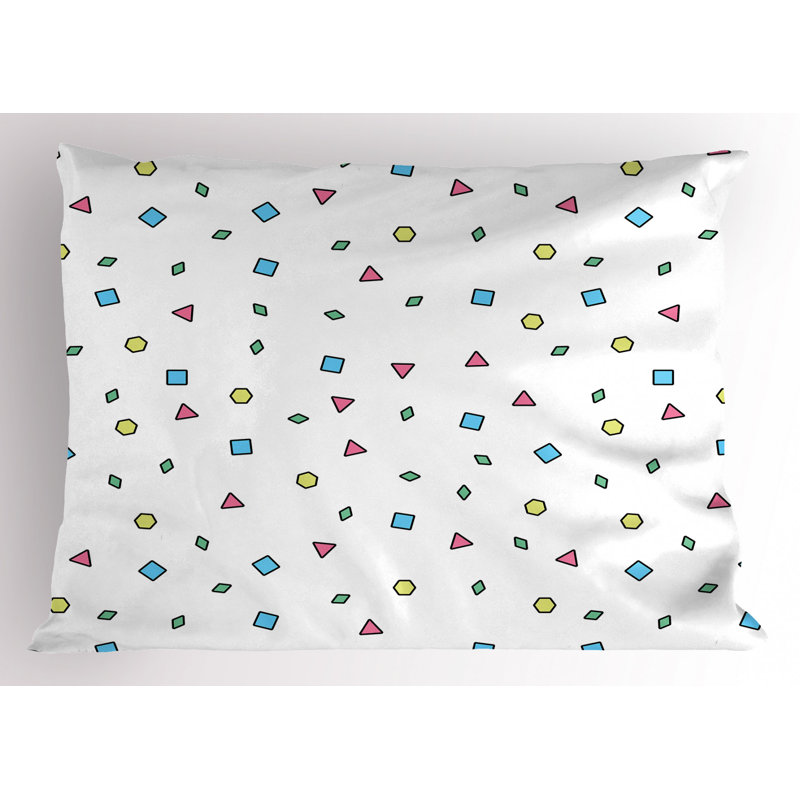 Blue/Pink/Yellow Polyester Microfiber Piece Sham, Twin