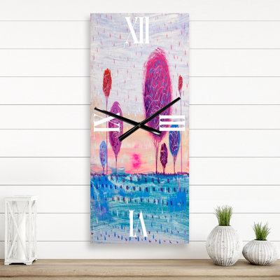 Horloge murale moderne mauve