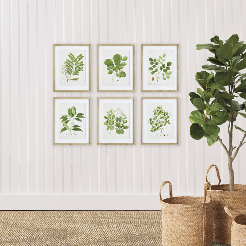 Violeta Tree Leaf - ensemble de 6 peintures encadrées