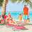 Outdoor Sun Chair In Pink, Foldable, With Mesh Seat And For Beach, Patio Pink Yard Reclining By , Folding Breathable