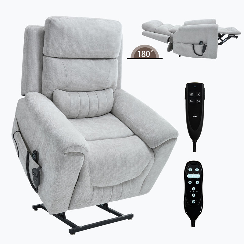 Dual Motor Infinite Position Up To 350 LBS Leatherair Power Lift Recliner Chair, Heavy Duty Motion Mechanism With 8-Point Vibration Massage And Lumbar Heating