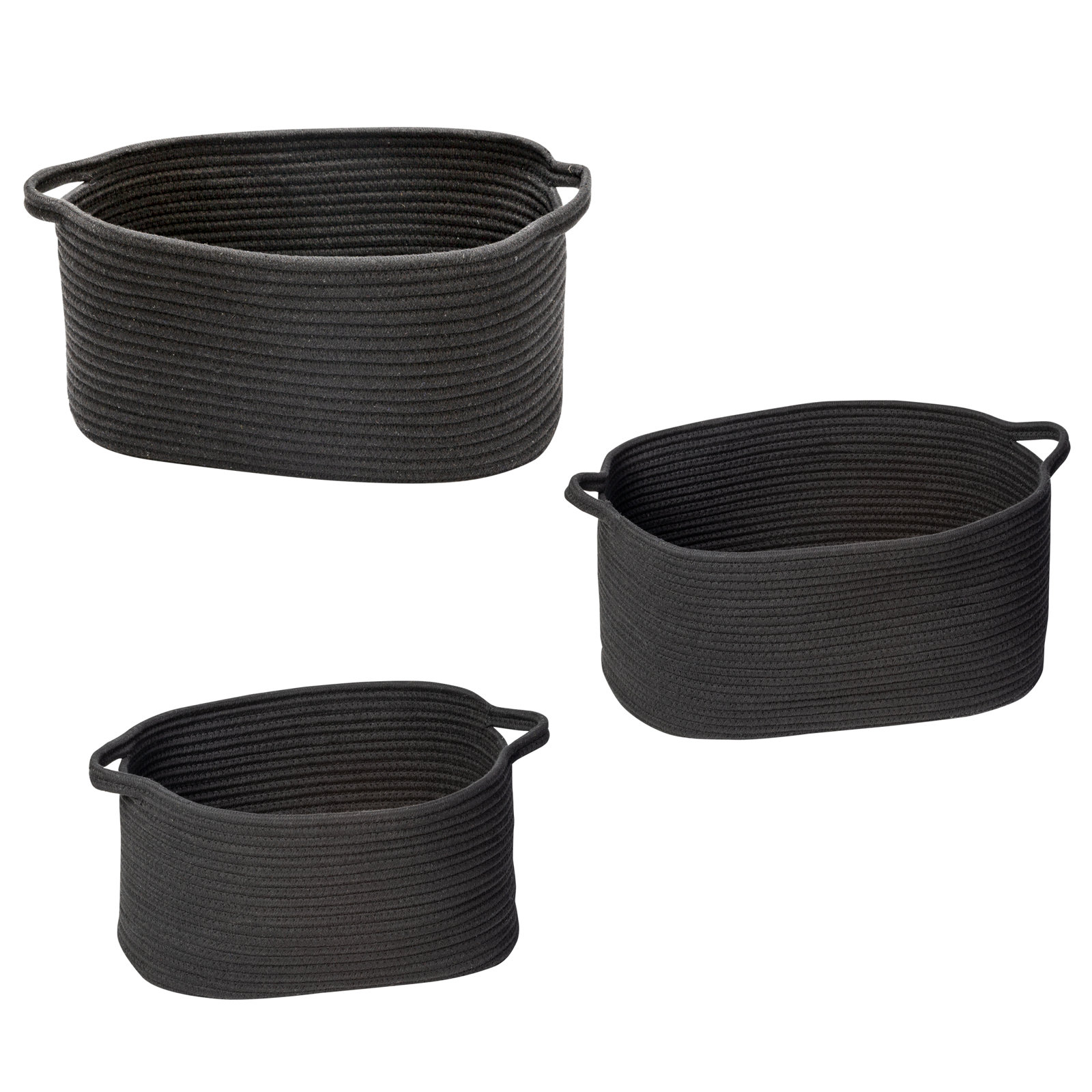 Handmade Cotton Rope Decorative Basket - Set of 3