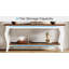Console rétro française de 70,9 po - très longue table de canapé derrière le canapé avec 2 tablettes, rangement blanc et brun pour les grands canapés modulaires, le couloir et le salon