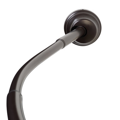 40" Adjustable Dual Mount Curved Stall Shower Curtain Rod