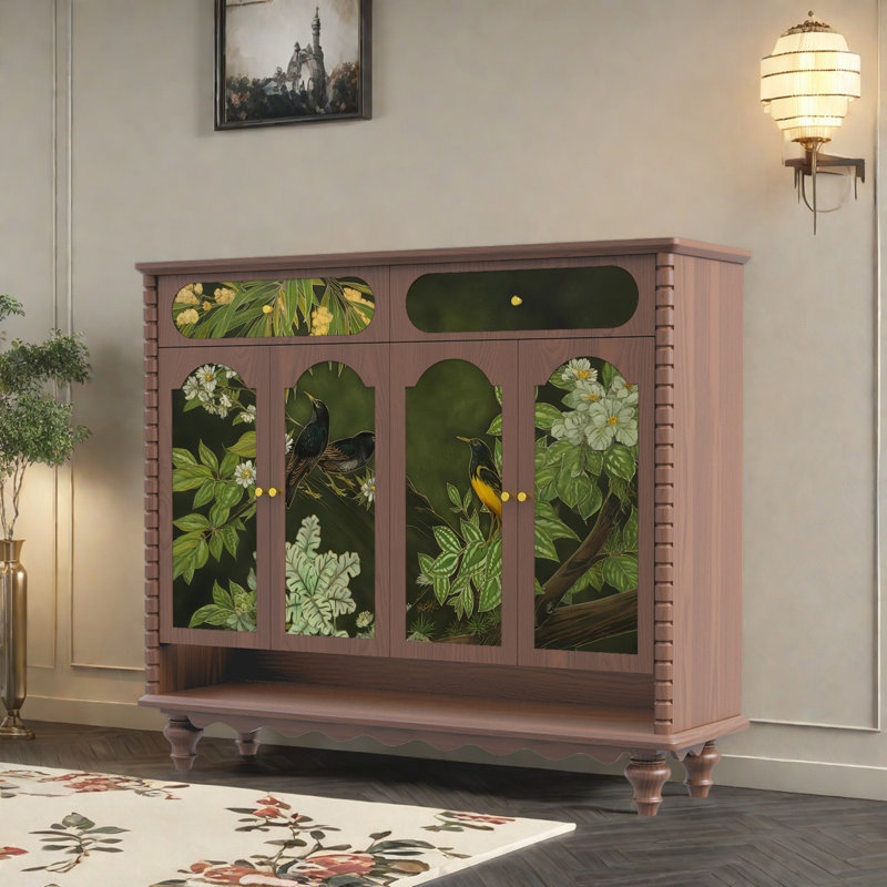 Armoire à chaussures en bois massif de style français, Noyer