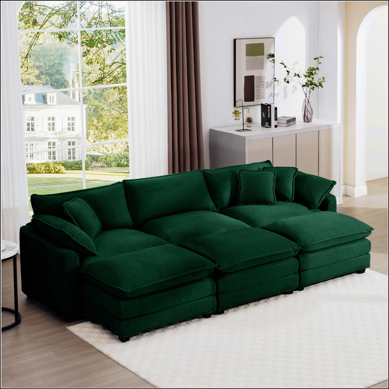 Canapé surdimensionné à coussin modulaire, Vert