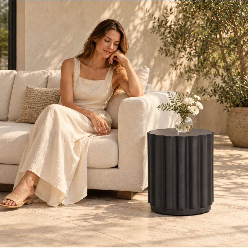 Concrete Round Outdoor Side Table