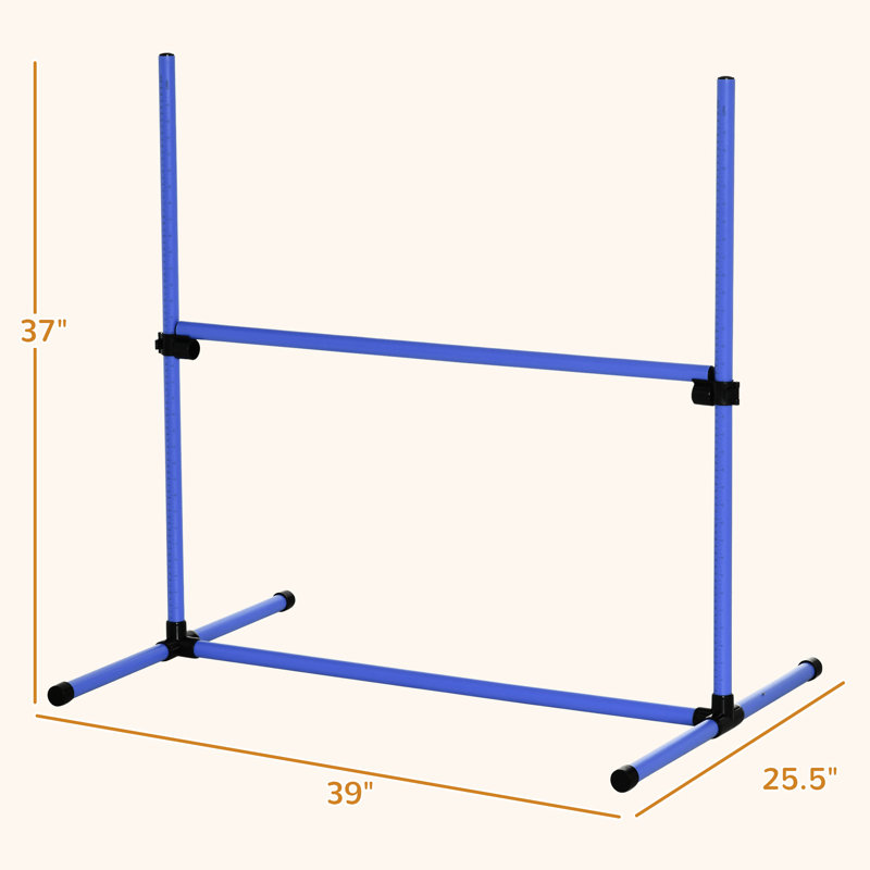 6 Piece Dog Agility Practise Kit With Adjustable Bars, Blue Pouch 6 Training Bars & Carry Bag
