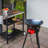 Outdoor Cooker Wok Station With Iron Wok, 54,000 Btu Burner And Electronic Ignition For Backyard