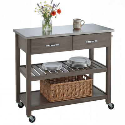 Delicia Kitchen Cart with Gray Base
