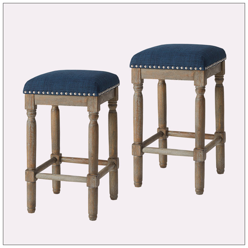 Tabouret de comptoir 26 Darrielle, Bleu