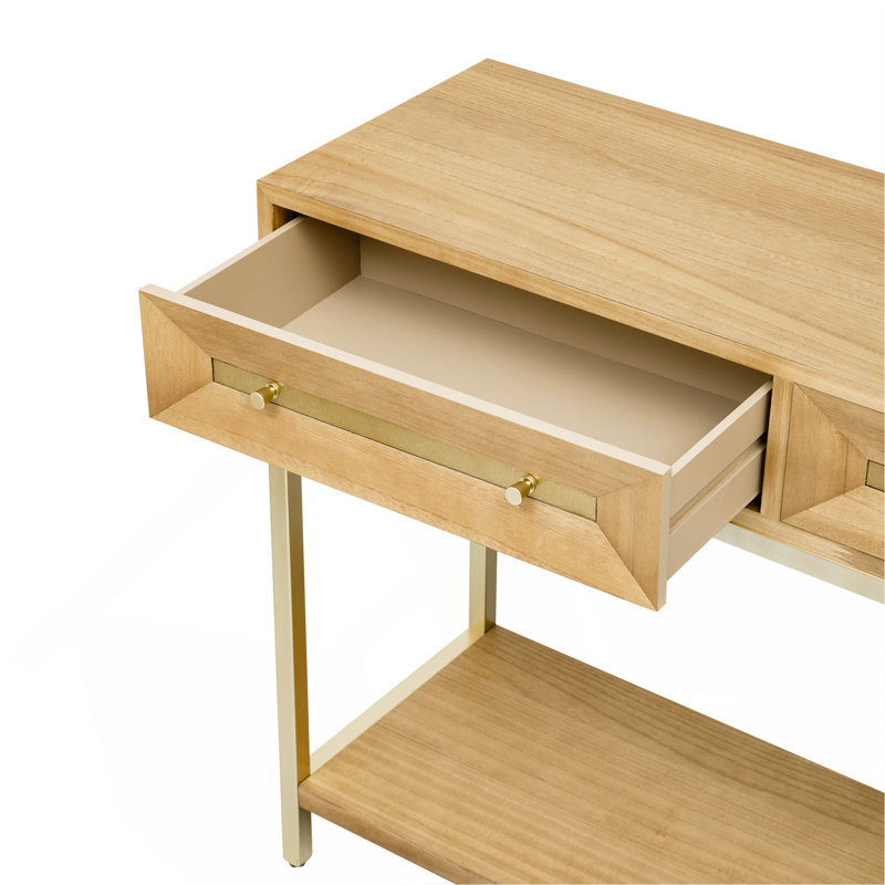 Zephira Console Table With 2 Drawers, Natural