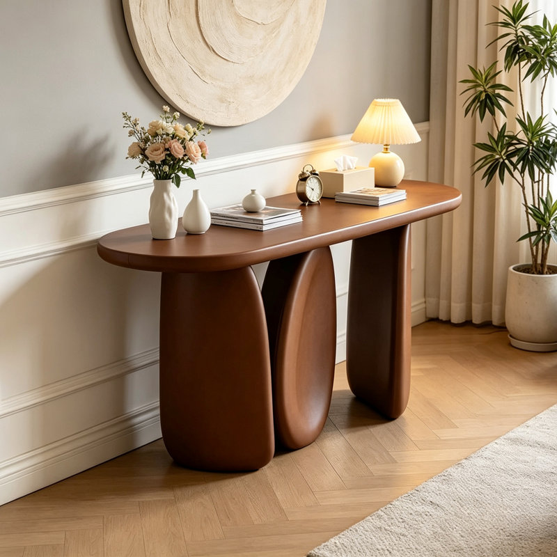 Console artistique en fibre de verre, Brown, Brun, Brun