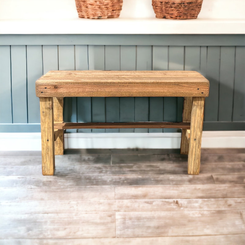 Janney Cottage Style Farmhouse Bench, Natural, 19.5" H x 35" W x 12.5" D