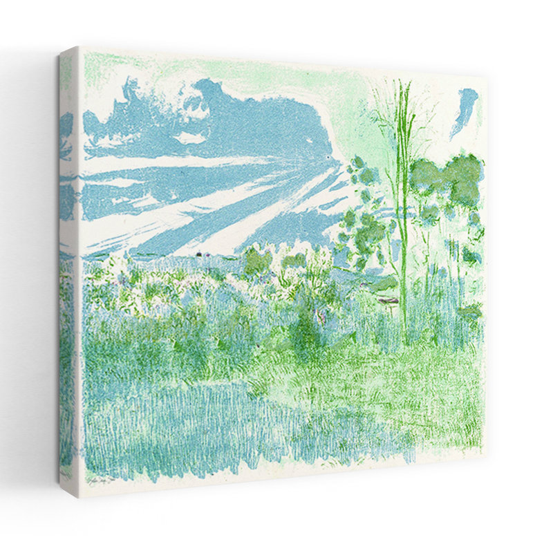 «Land of Blue and Green Abstract Contemporary Landscape Art», H 18 po x l 18 po