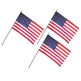 Double Sided 12'' H x 18'' W Polyester House Flag (Set of 3)