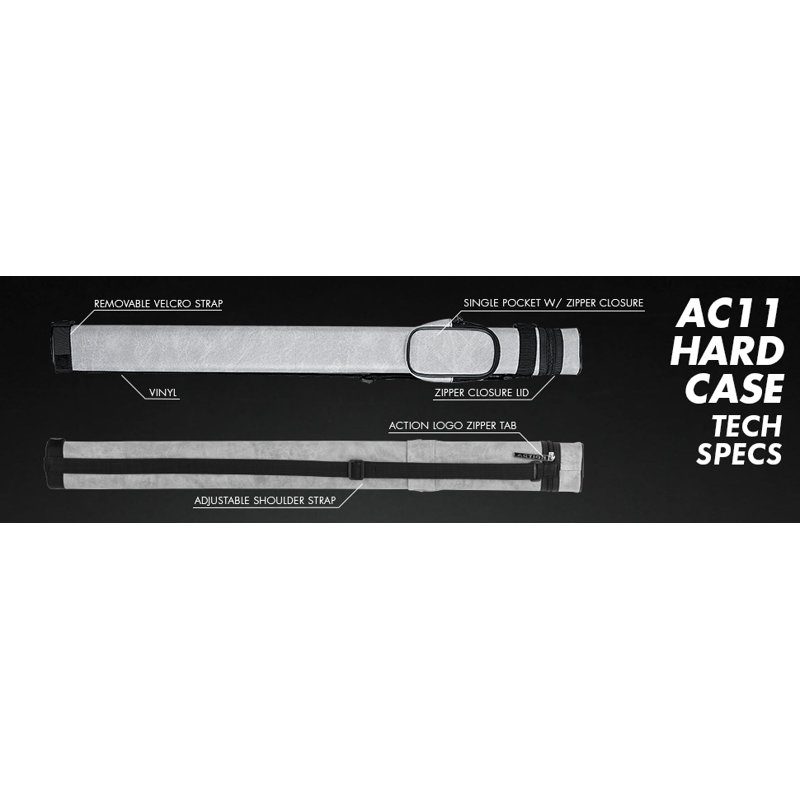 1/1 Hard Pool Cue Case, Light Gray