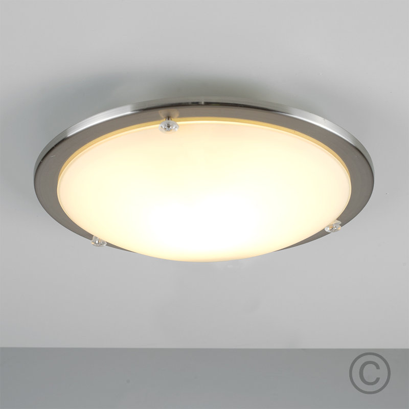 Copp Glass Flush Mount, Chrome Bezel