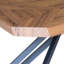  Table basse de 42 po en forme de forme géométrique moderne en bois et fer brun et noir
