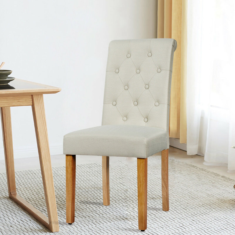 Chaise parsons rembourrée Insha, Beige, Marron