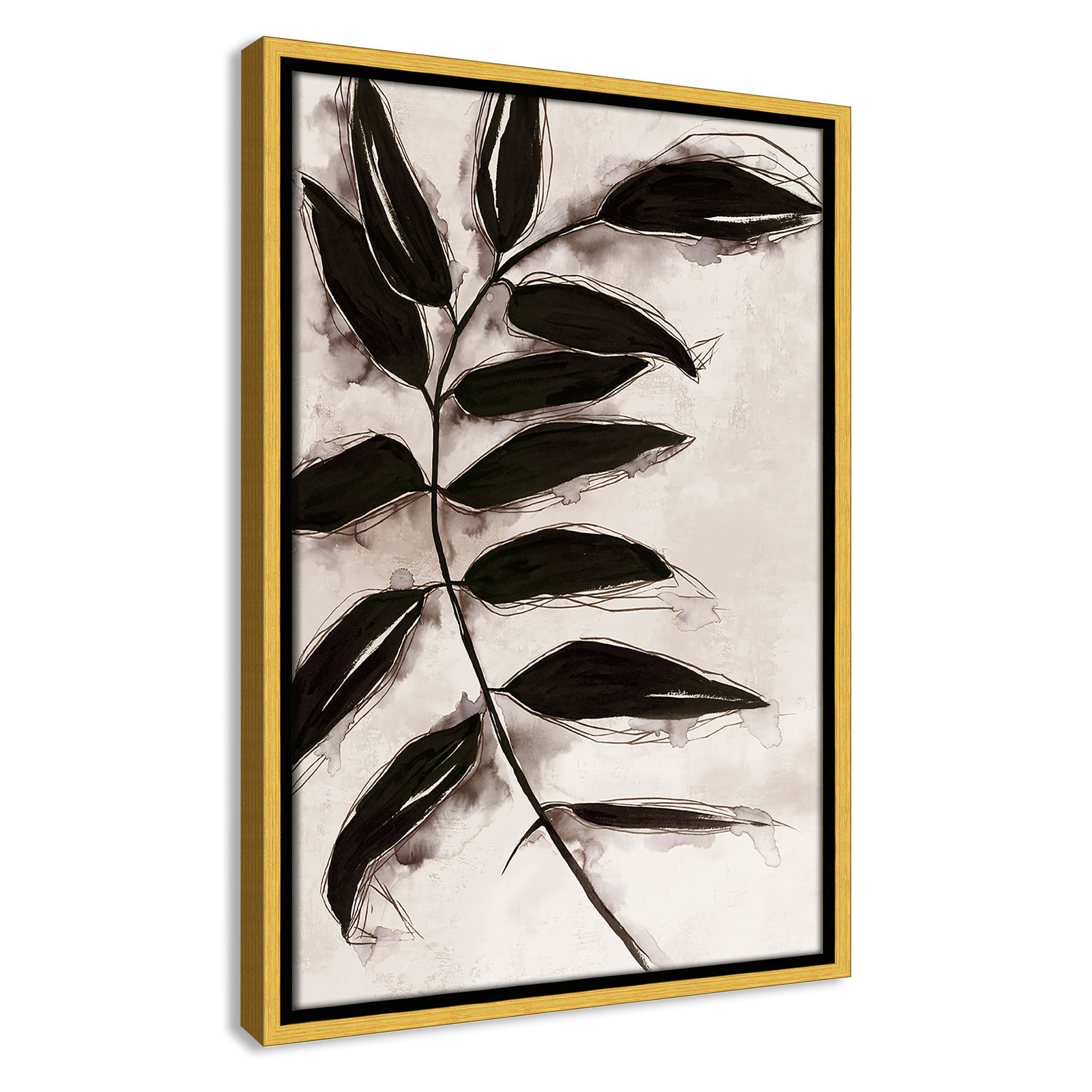 Leaves "Leaves II" Print, 19.5" H x 13.5" W x 2" D, Gold Framed