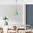Mint Green Adjustable Height Chandelier, Metal Body, Ø11.8 x 13.8 inches | Max 40W E27 Socket, 42 - 51.6 inches Total Height, 35.4-inch Cable | Modern Lighting for Dining Rooms & Living Spaces, Stylish & Functional Design-2089273908-2089273907