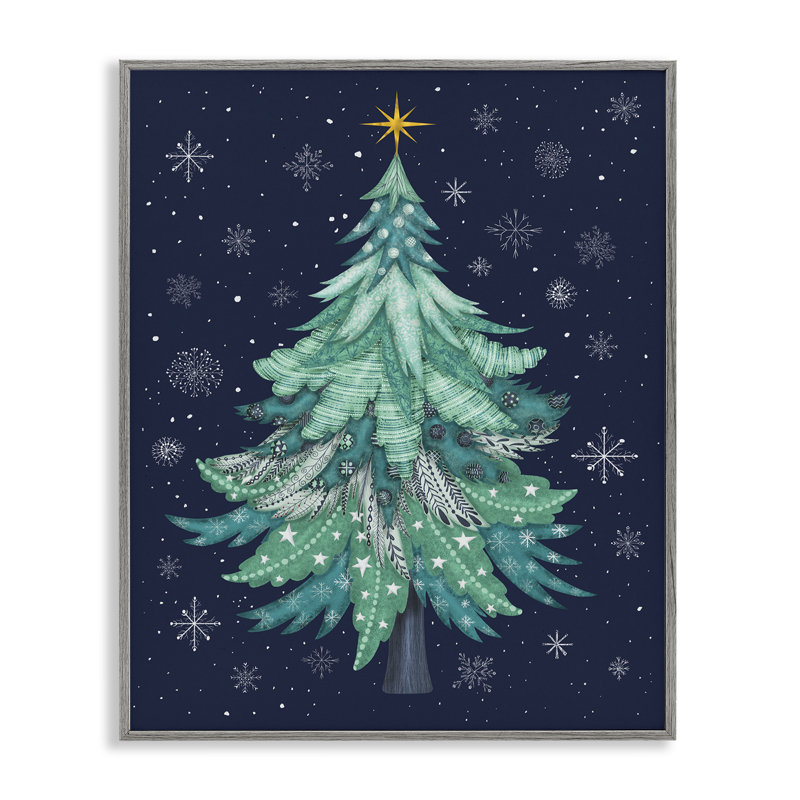 Art abstrait, estampe numérique d'arbre de Noël par Darlene Seale, Estampe numérique Farmhouse, H 14 po x l 11 po