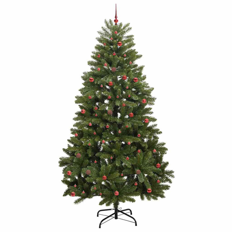 Artificial Christmas Tree with Stand Green PVC and Metal, 9.84 ft