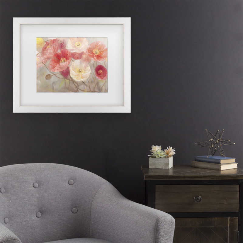 « wild pops », reproduction de peinture à l’aquarelle sur toile encadrée, H 11 po x l 14 po x P 0,5 po, Cadre blanc