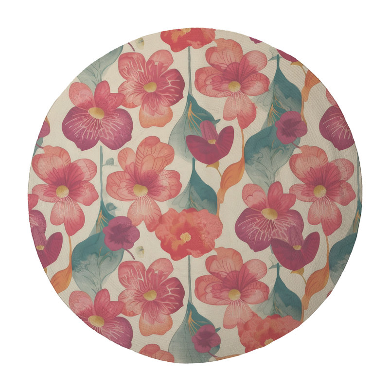 Tapis tressé Bloom Parade, Rond 5 pi