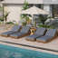 ENSEMBLE DE CHAISE LUNGE, BOIS ACACIA AVEC COUSSIN LUNGE - assorti disponible-2142937475