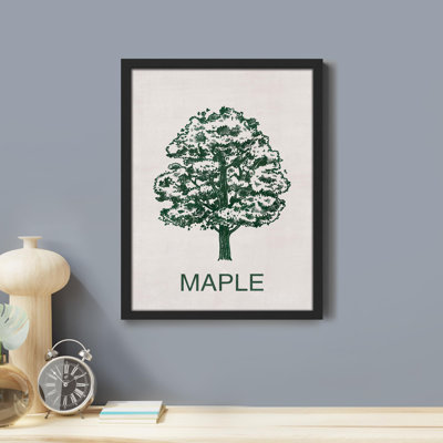 «Duotone Rustic Maple Tree Silhouette Floral Botanical» sur papier