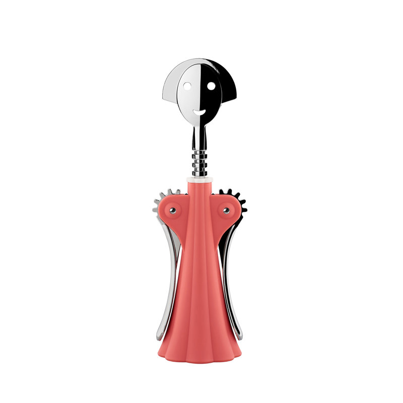 Pink Thermoplastic and Chrome Female Corkscrew with Storage Case