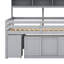 Lit mezzanine simple en bois avec bureau sous le lit, tiroirs et tablettes Jemika-2092215301
