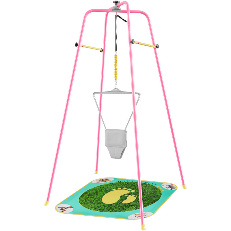 Jumper avec support stable, réglable en hauteur pour rebondir et faire de l'exercice, comprend un tapis doux, une option de cadeau intelligent, rose