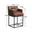 Ensemble de 2 tabourets de bar à hauteur de comptoir House, tabouret de bar carré moderne avec dossier, cadres en métal noir, tabourets de bar rembourrés