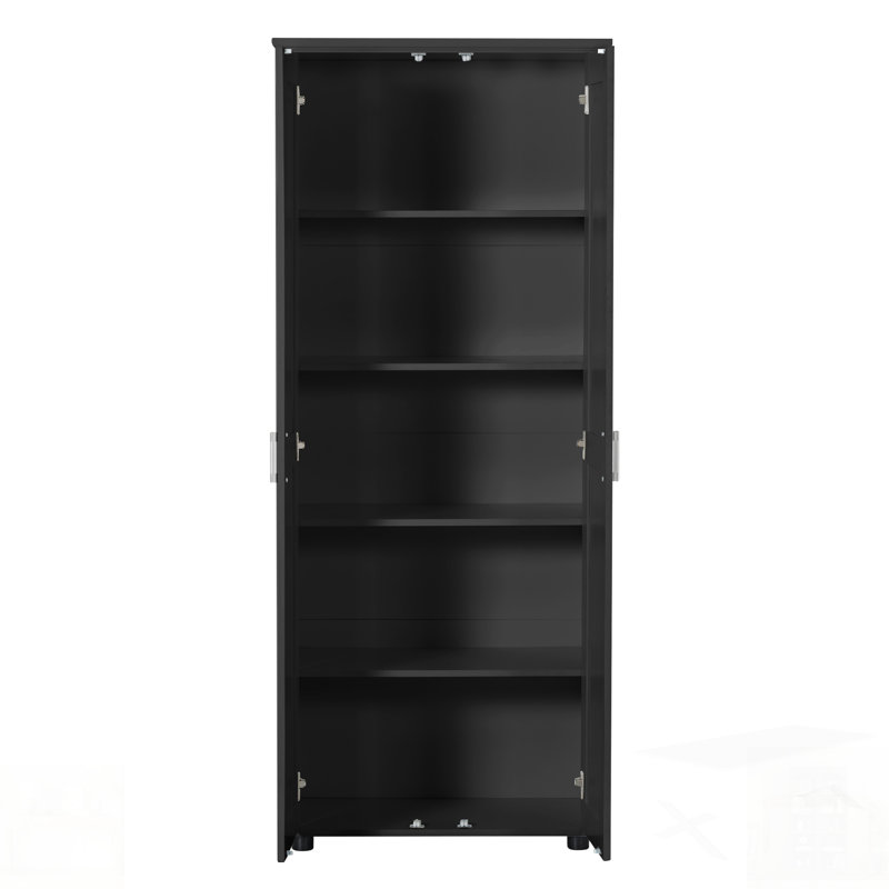 Armoire de rangement spacieuse à deux portes avec tablette réglable, parfaite pour l'organisation de la salle de bain et du bureau, panneau de fibres à densité moyenne