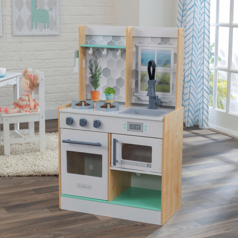 Let's Cook Wooden Play Kitchen with 1 Piece Accessory Play Set