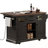 Kitchen Island with Drop Leaf, Power Outlet and 4 Door Shelves-489978783