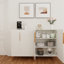 Buffet blanc moderne avec poignées dorées pour la cuisine, organisateur de mobilier de salle à manger