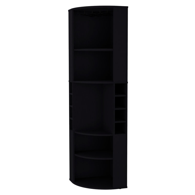 Armoire de bar avec 5 tablettes Alcester, Noir